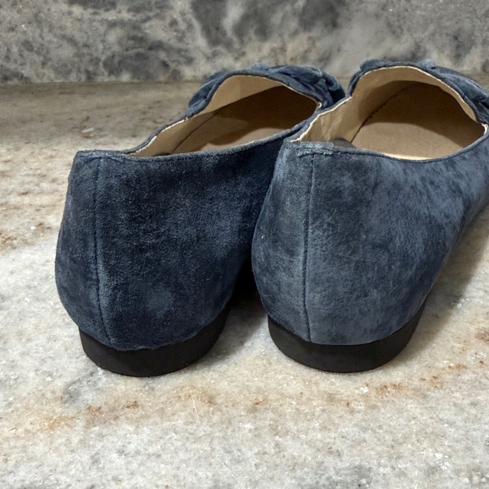 NWT Propet Kate Suede Bow Top Loafers in Navy Blue - Picture 4 of 7